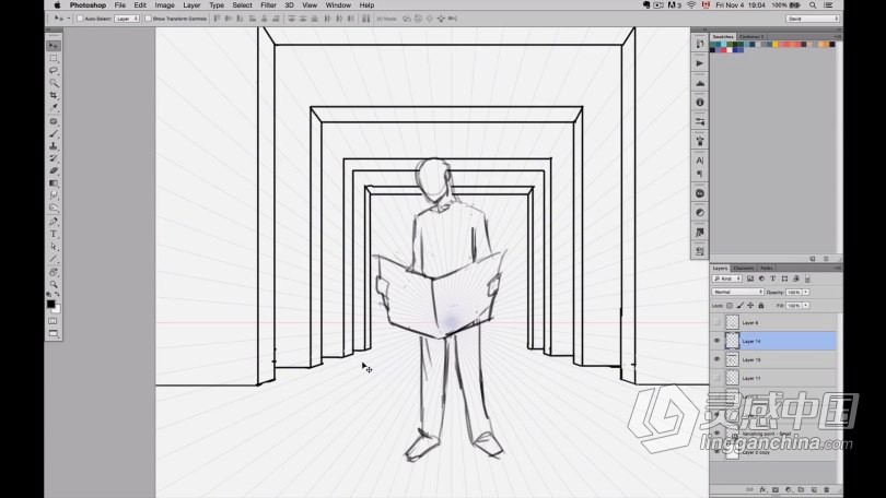 绘画教程 透视路径构建复杂场景技术训练视频教程  福风灵感网 www.ffidea.com