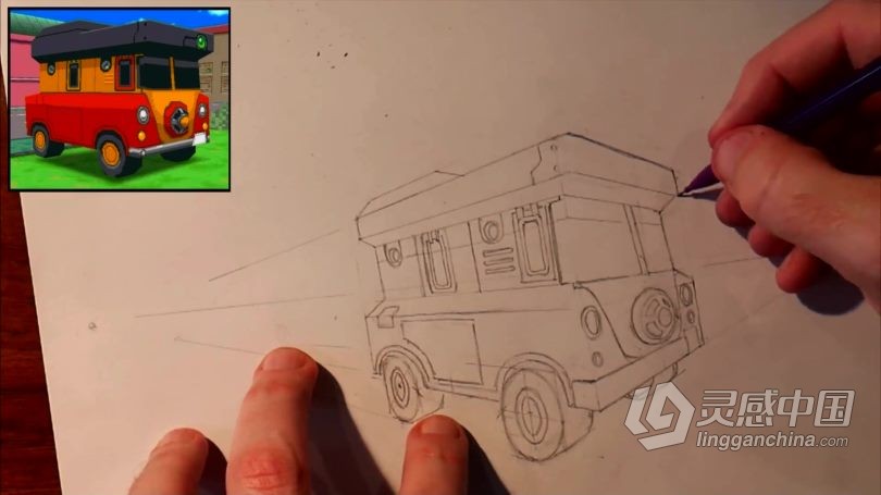 绘画教程 导师Trent Kaniuga教你车辆透视绘画技法视频教程  福风灵感网 www.ffidea.com