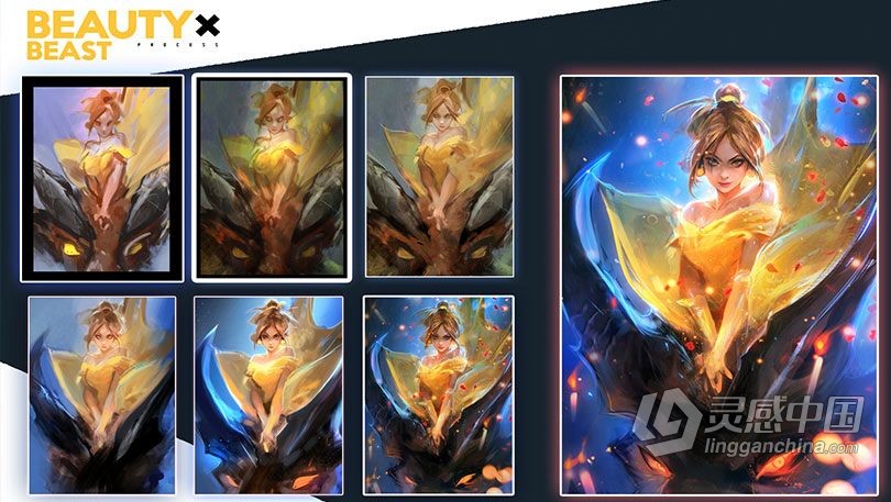 绘画教程 Rossdraws画师美女与野兽数字绘画视频教程  福风灵感网 www.ffidea.com