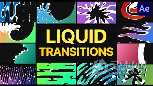 AE模板 卡通多彩新鲜液体过渡综艺节目抖音头条短视频转场特效元素 AE工程 AE文件下载  福风灵感网 www.ffidea.com