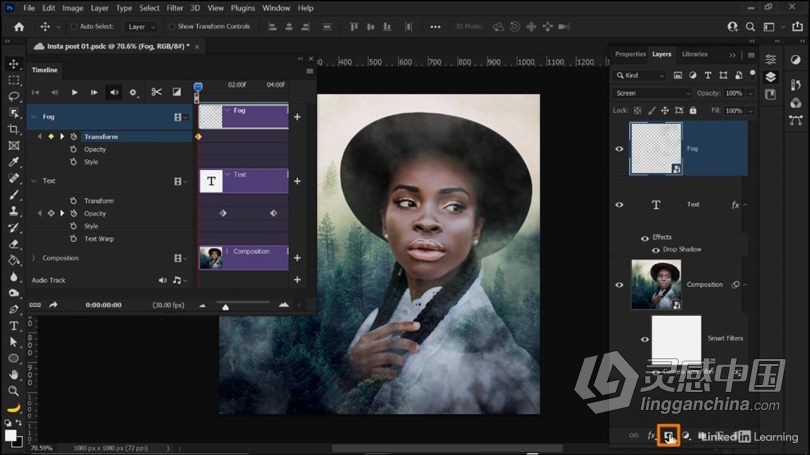 PS教程 PS创建社交媒体资产素材合成海报视觉效果工作流程视频教程  福风灵感网 www.ffidea.com