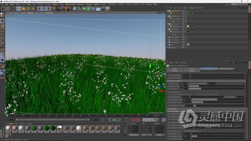 C4D教程 Cinema 4D创意景观插画实例制作视频教程  福风灵感网 www.ffidea.com