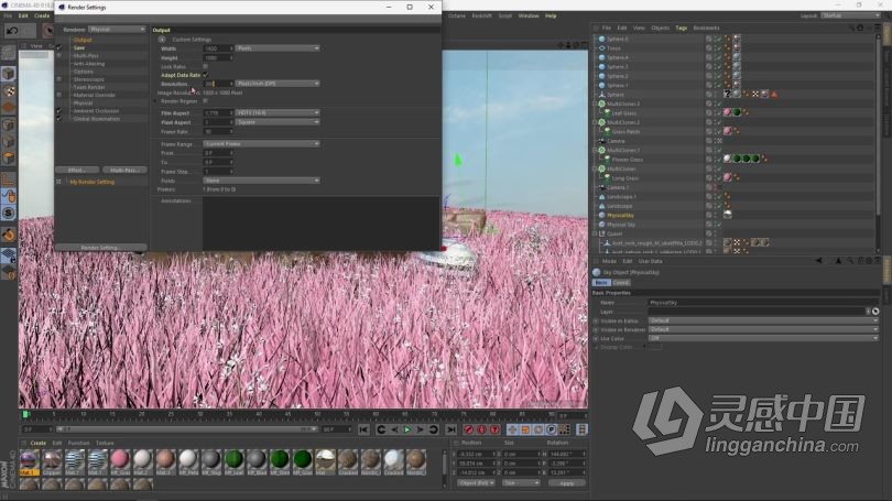 C4D教程 Cinema 4D创意景观插画实例制作视频教程  福风灵感网 www.ffidea.com