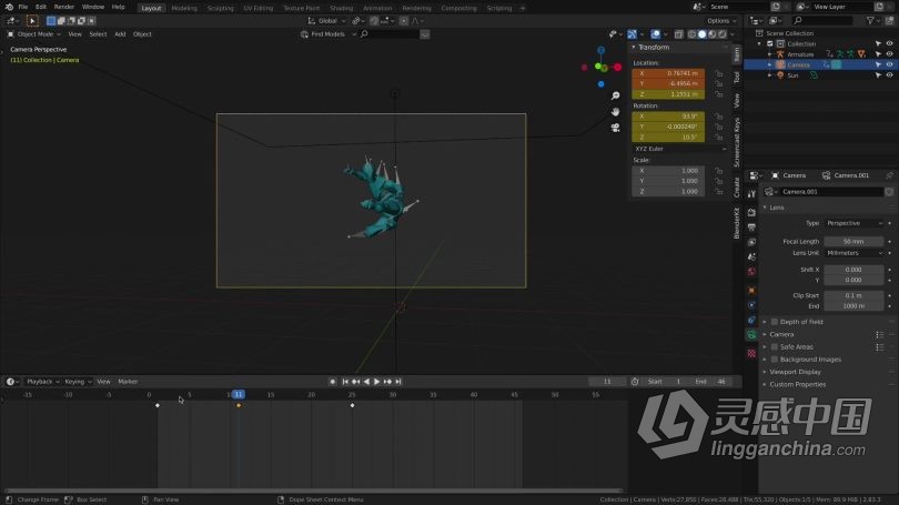 Blender教程 Blender动画基础核心技术训练视频教程  福风灵感网 www.ffidea.com