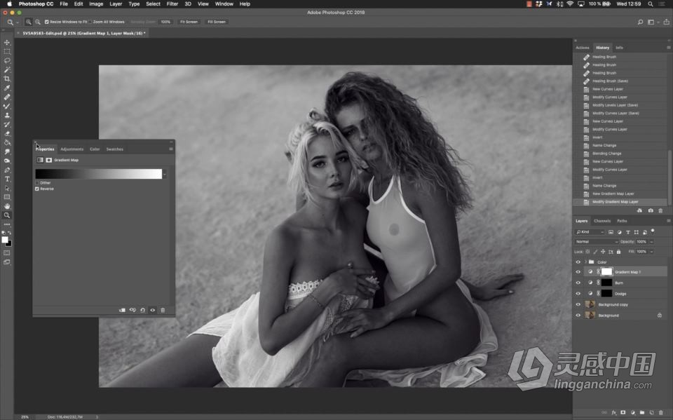 PS后期修饰海边模特摄影人像工作流程视频教程  福风灵感网 www.ffidea.com