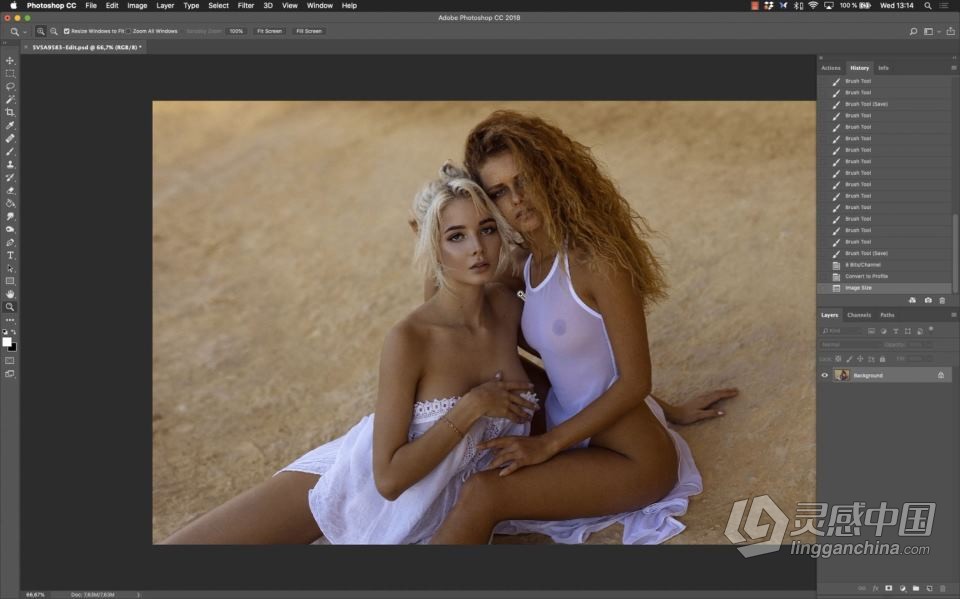 PS后期修饰海边模特摄影人像工作流程视频教程  福风灵感网 www.ffidea.com