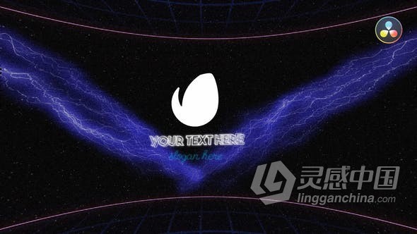 DR达芬奇模板-复古合成波霓虹灯数字标志动画 Retro VHS Logo Reveal  福风灵感网 www.ffidea.com