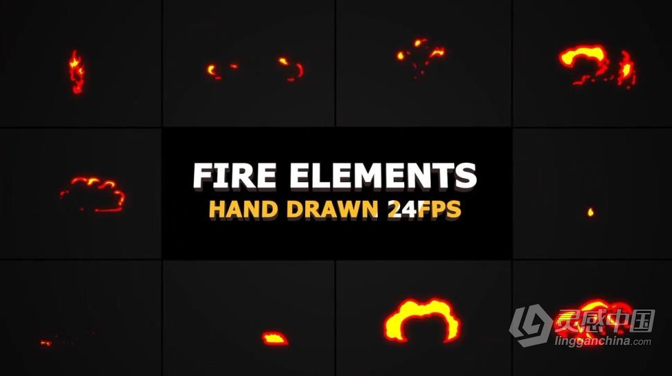 达芬奇模板-手绘动画Flash FX 火焰元素带音效 Flash FX Flame Elements  福风灵感网 www.ffidea.com