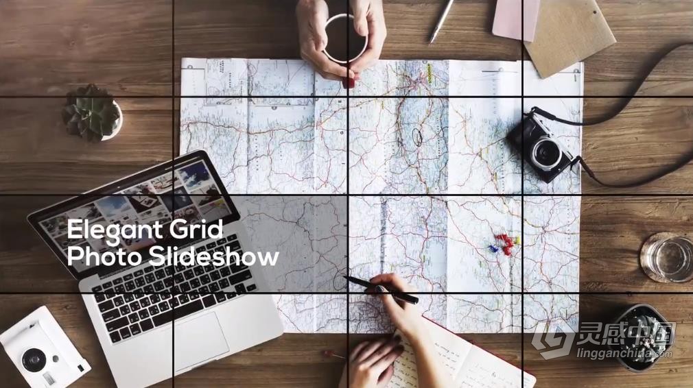 优雅的网格照片幻灯片DR达芬奇模板 Elegant Grid – Photo Slideshow  福风灵感网 www.ffidea.com