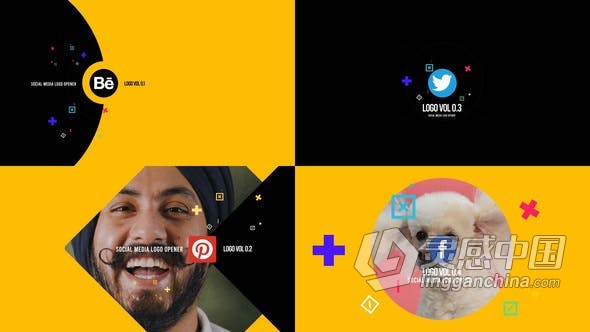 PR模板-4个独特创意标志动画卡通图形演变效果 Logo Final Package  福风灵感网 www.ffidea.com