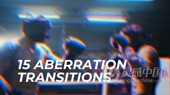 PR模板-15种像差数字毛刺转换故障过渡效果 Aberration Transitions  福风灵感网 www.ffidea.com
