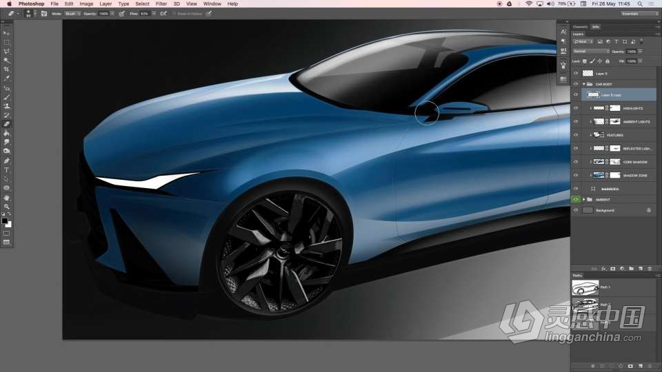 Photoshop汽车造型概念设计实例制作视频教程  福风灵感网 www.ffidea.com