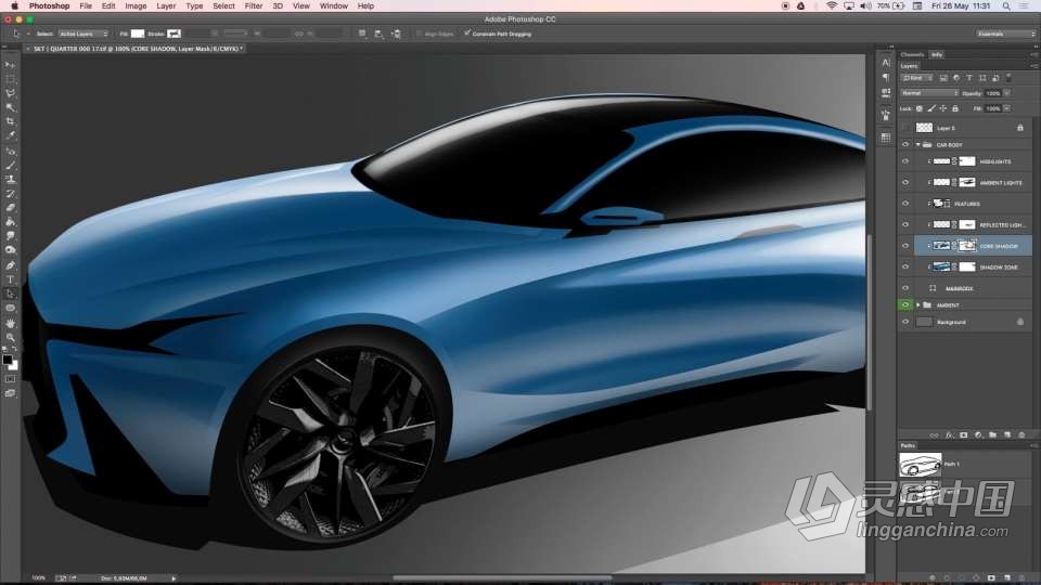 Photoshop汽车造型概念设计实例制作视频教程  福风灵感网 www.ffidea.com
