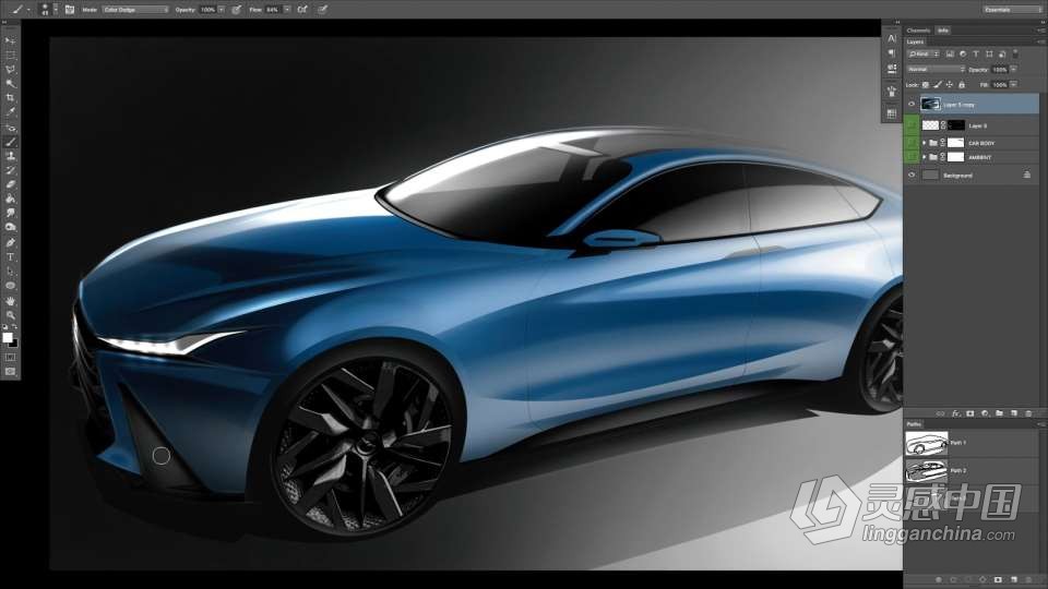 Photoshop汽车造型概念设计实例制作视频教程  福风灵感网 www.ffidea.com