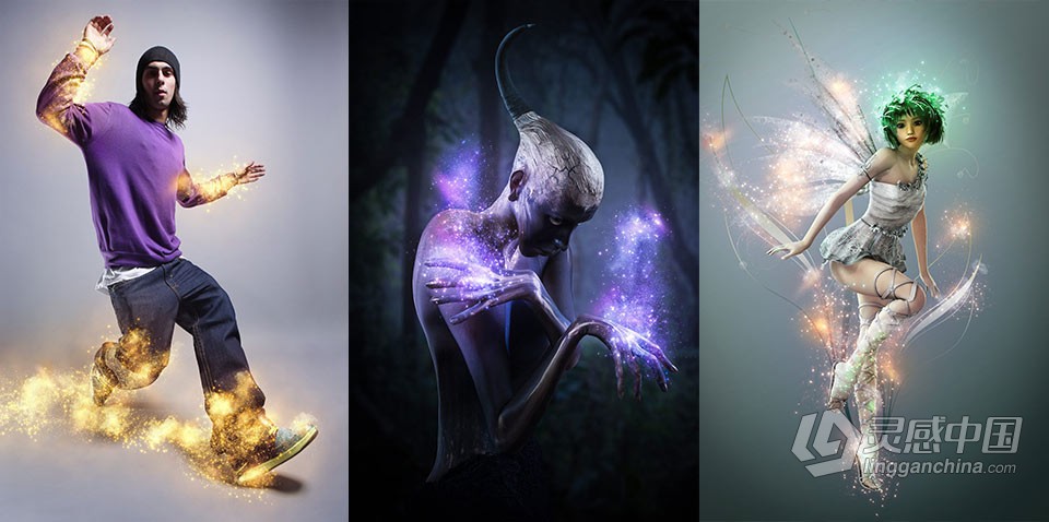 魔法光效尘埃PS动作 Magic Dust Photoshop Action 附视频教程  福风灵感网 www.ffidea.com