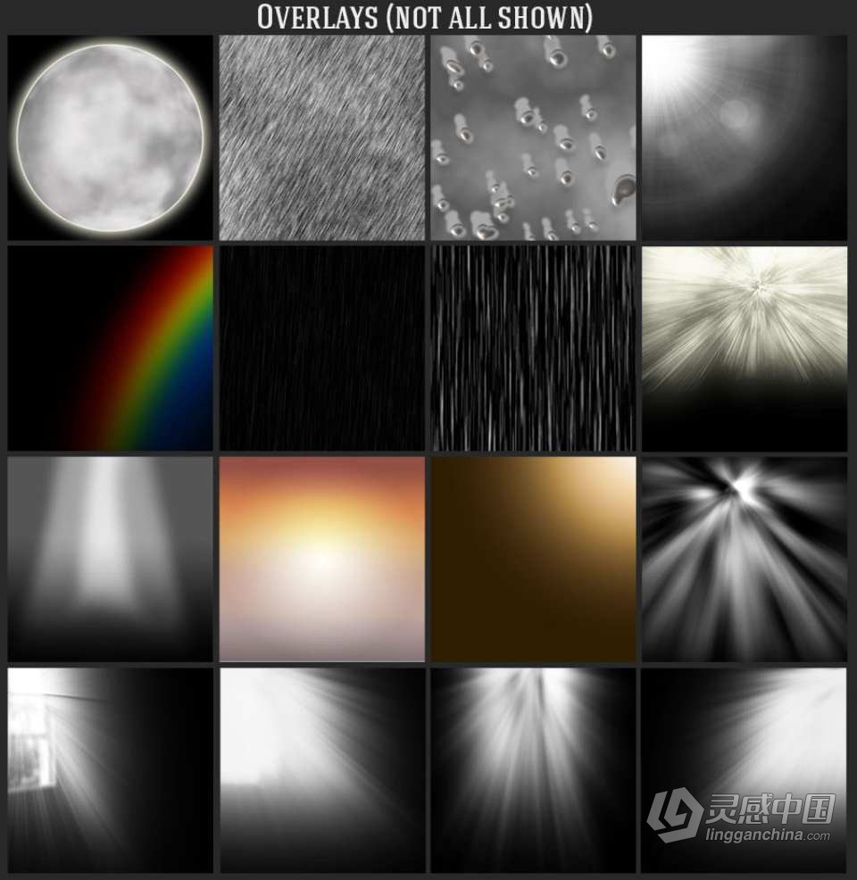 PS光线雨雪叠加特效调色PS动作 Enchanted Mist - Photoshop Actions &amp; Overlays Collection 附视  福风灵感网 www.ffidea.com