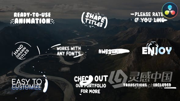 DR达芬奇模板-卡通文字标题卡通形状标题工程文件下载  福风灵感网 www.ffidea.com