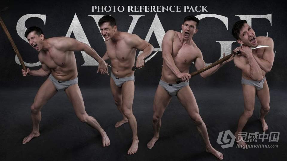 900张男性野性夸张动作表情人体造型高清参考图合集 Savage- Photo Reference Pack For Artists 901 JPEGs  福风灵感网 www.ffidea.com