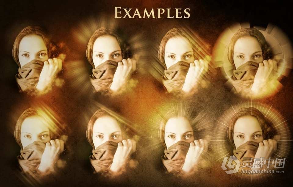 83种自然光线放射光爆裂光线艺术效果PS笔刷 83 Light and Burst Brushes  福风灵感网 www.ffidea.com