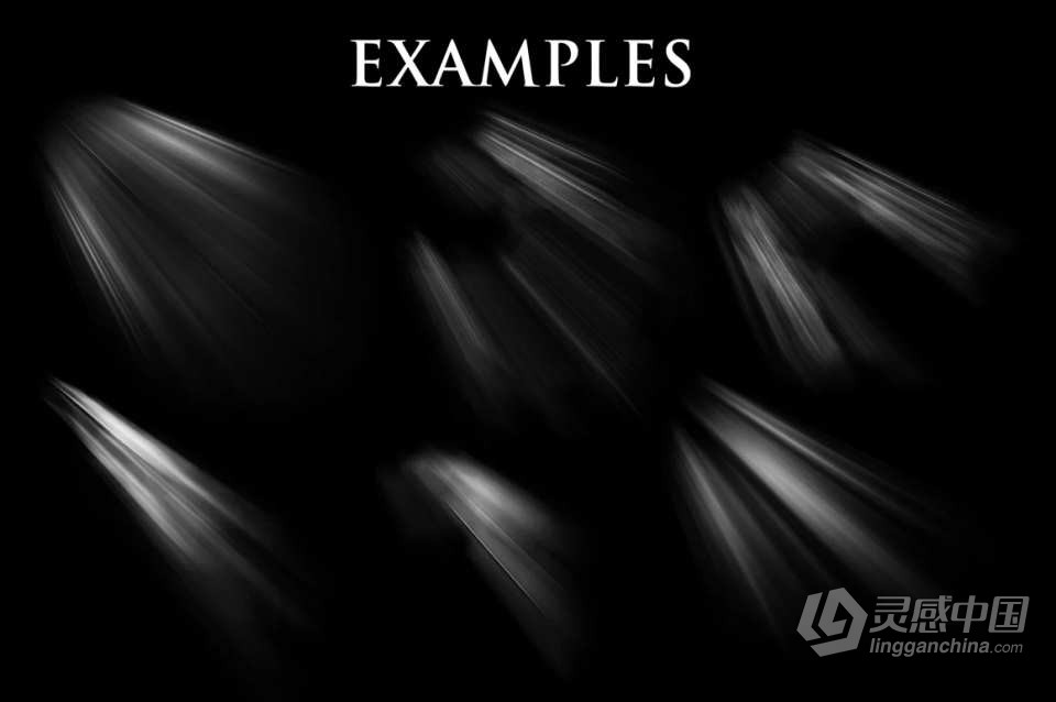 83种自然光线放射光爆裂光线艺术效果PS笔刷 83 Light and Burst Brushes  福风灵感网 www.ffidea.com