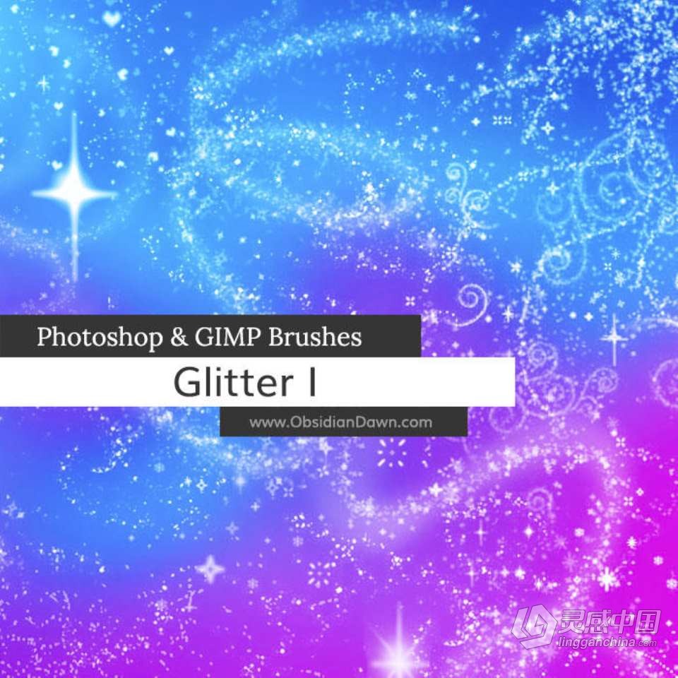 【PS笔刷】100多种微光和闪光画笔包PS笔刷 Glitter Glimmer PS Brushes  福风灵感网 www.ffidea.com