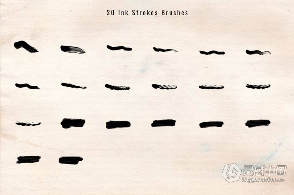 【PS笔刷】1240+中国风水墨画水墨笔触PS笔刷合集 1243 Ink Stroke Brushes for Photoshop  福风灵感网 www.ffidea.com