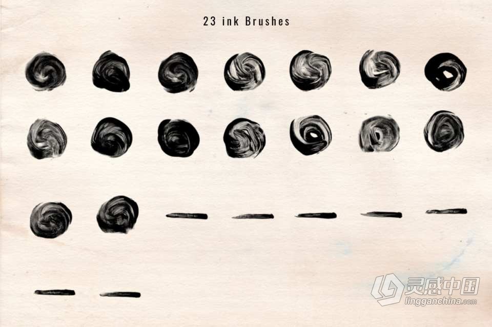 【PS笔刷】1240+中国风水墨画水墨笔触PS笔刷合集 1243 Ink Stroke Brushes for Photoshop  福风灵感网 www.ffidea.com