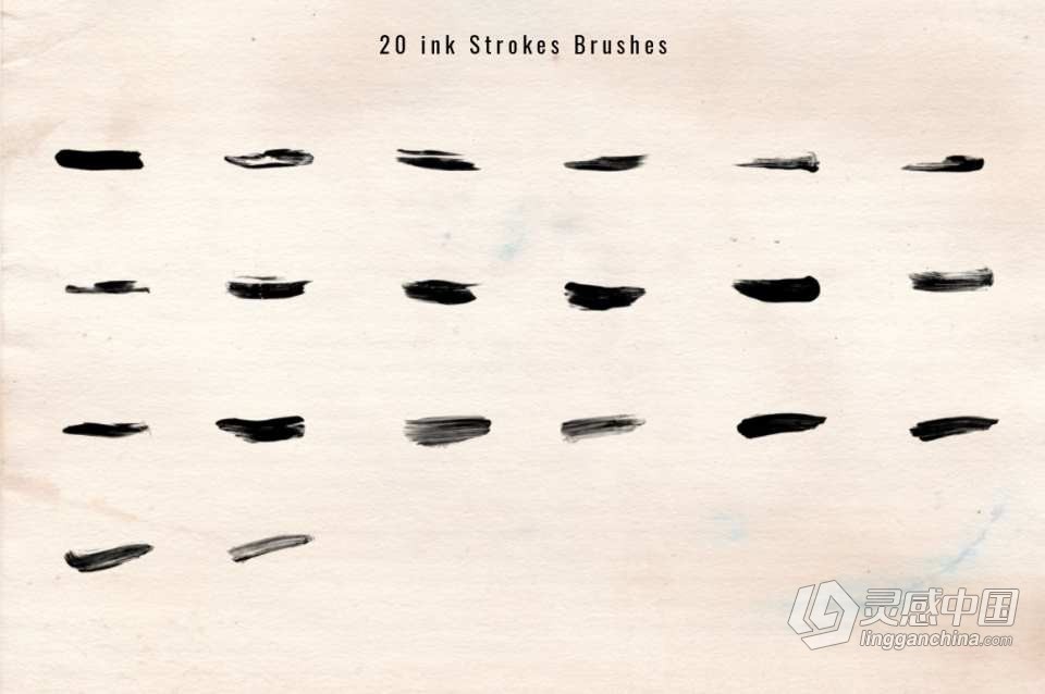 【PS笔刷】1240+中国风水墨画水墨笔触PS笔刷合集 1243 Ink Stroke Brushes for Photoshop  福风灵感网 www.ffidea.com