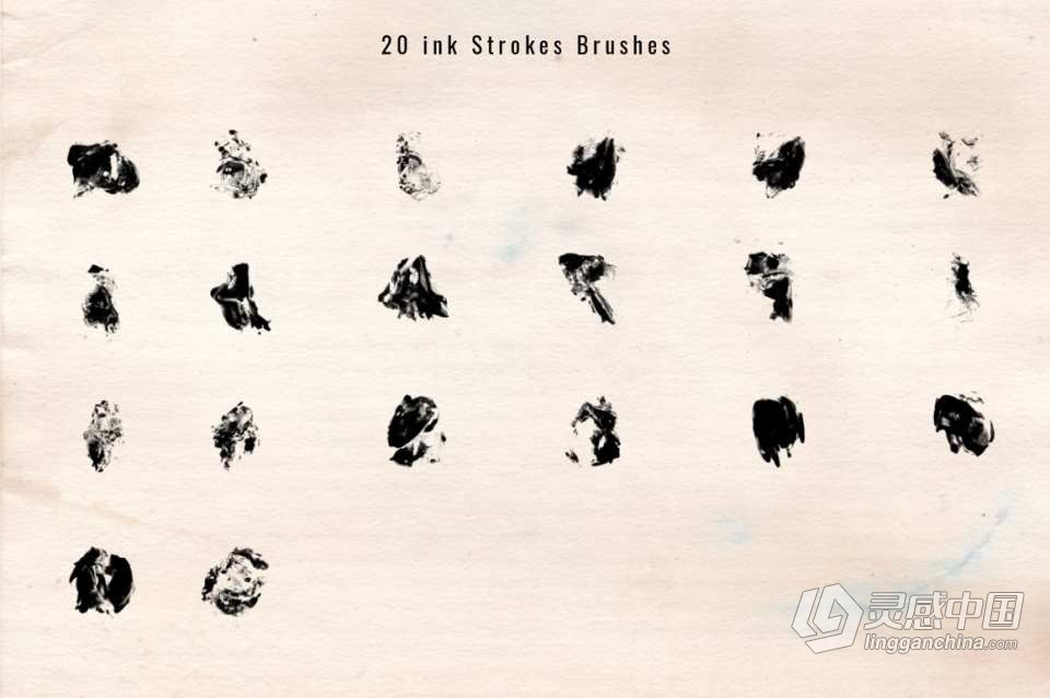 【PS笔刷】1240+中国风水墨画水墨笔触PS笔刷合集 1243 Ink Stroke Brushes for Photoshop  福风灵感网 www.ffidea.com