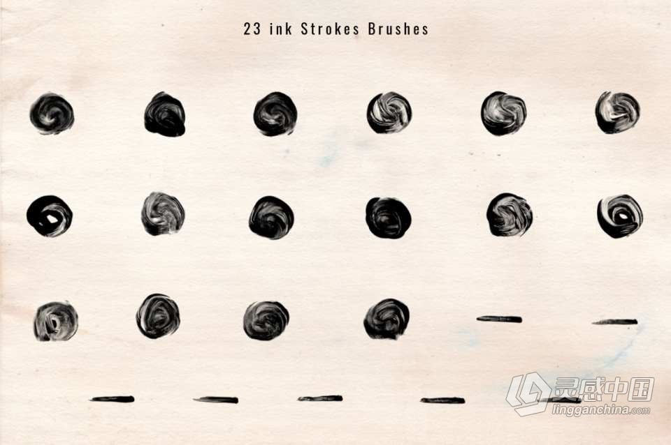 【PS笔刷】1240+中国风水墨画水墨笔触PS笔刷合集 1243 Ink Stroke Brushes for Photoshop  福风灵感网 www.ffidea.com