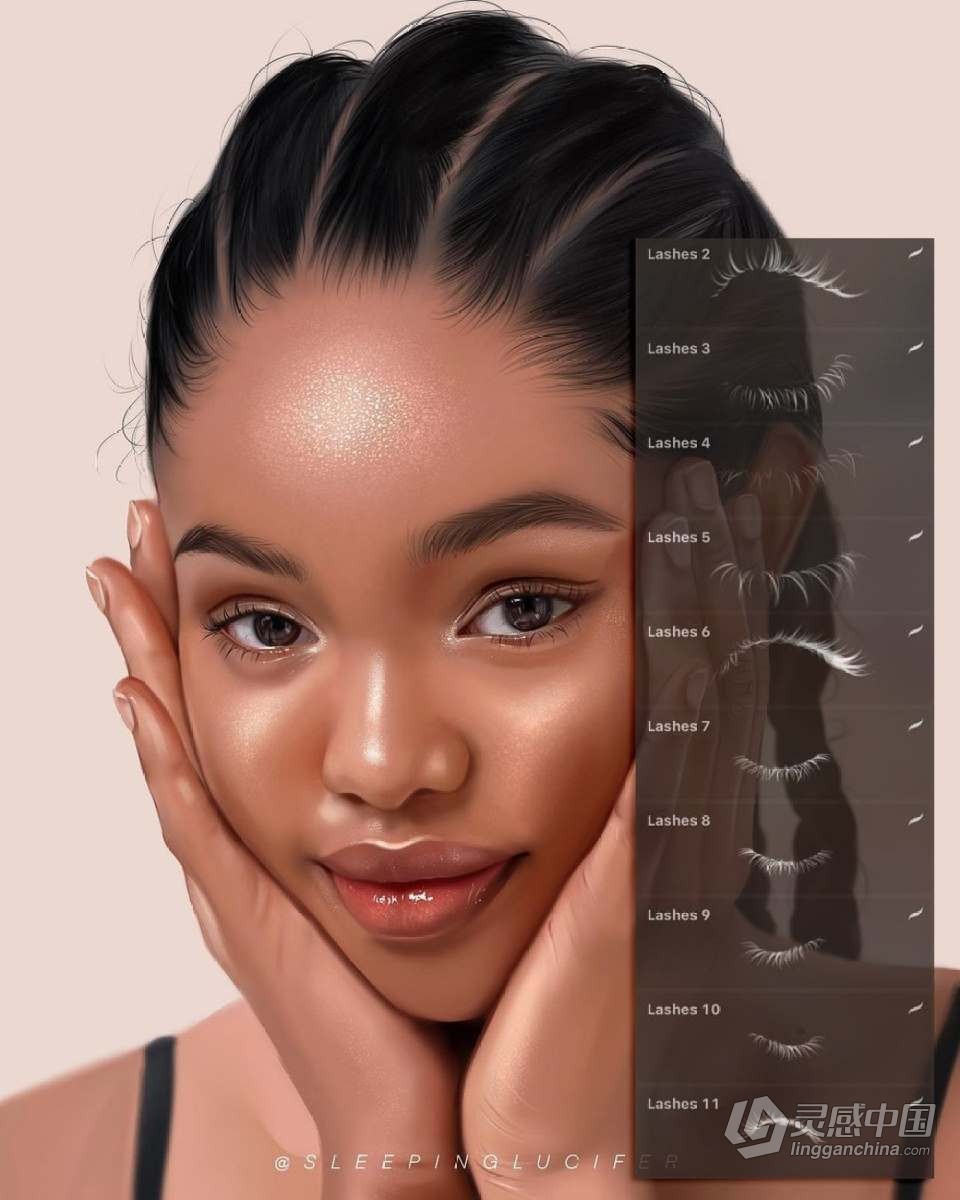 【Procreate笔刷】930人像化妆彩妆画笔套装Procreate笔刷 1760 Procreate Makeup Brushes  福风灵感网 www.ffidea.com