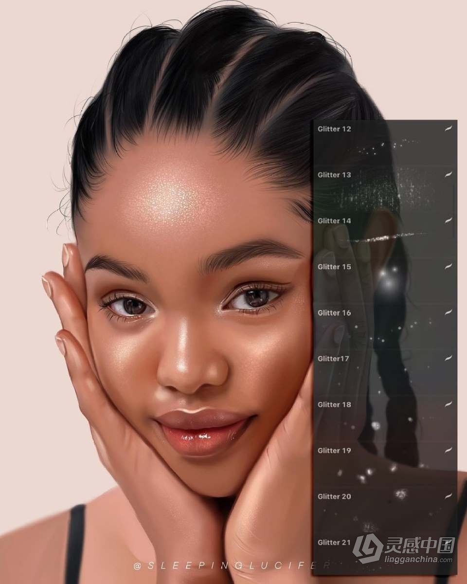 【Procreate笔刷】930人像化妆彩妆画笔套装Procreate笔刷 1760 Procreate Makeup Brushes  福风灵感网 www.ffidea.com