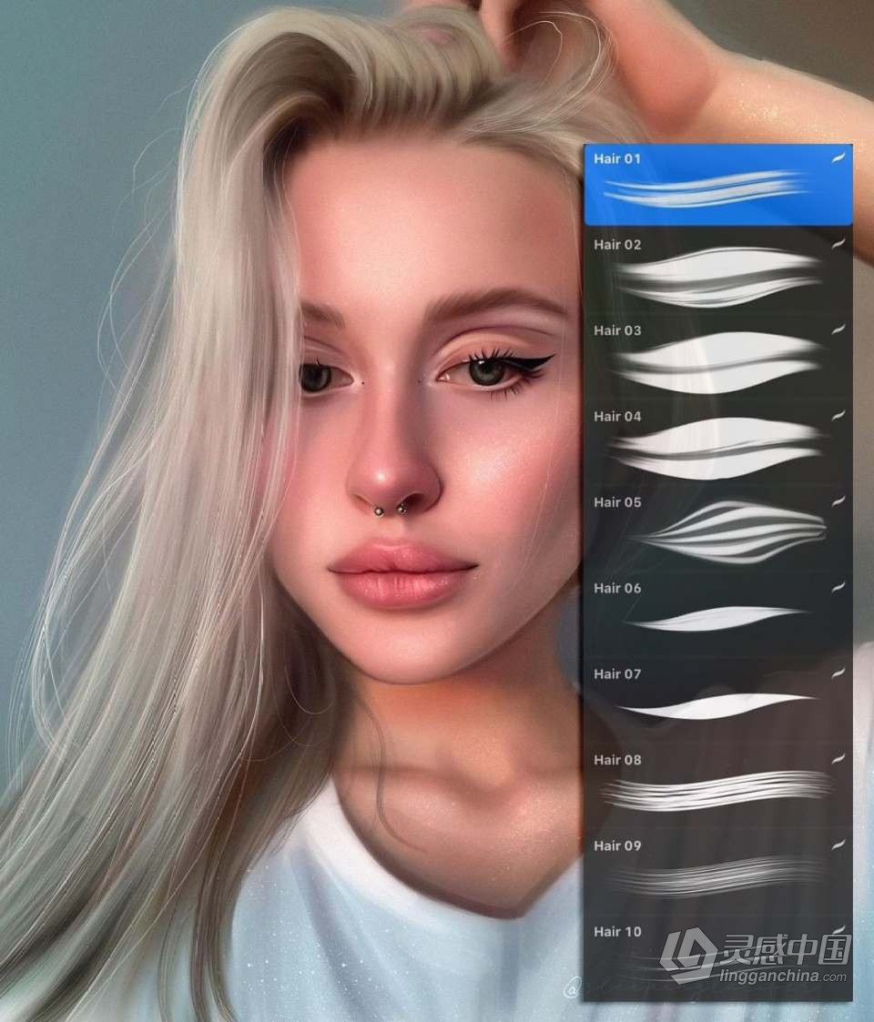 【Procreate笔刷】930人像化妆彩妆画笔套装Procreate笔刷 1760 Procreate Makeup Brushes  福风灵感网 www.ffidea.com