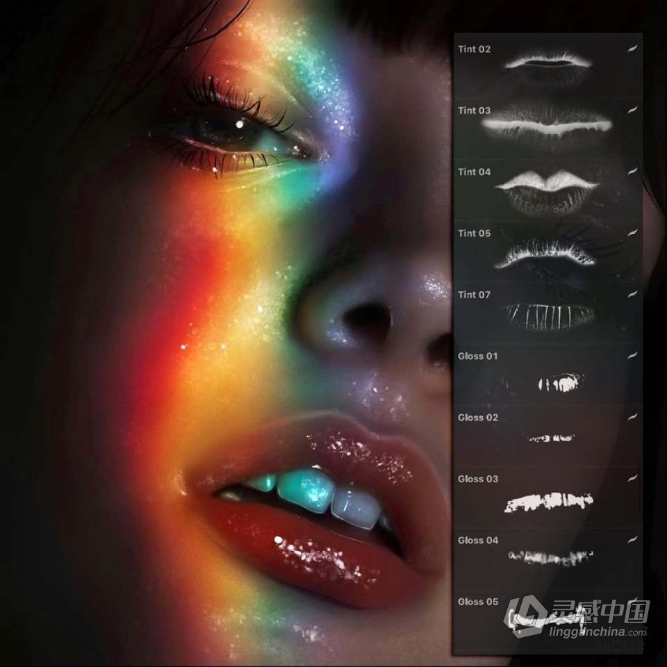 【Procreate笔刷】930人像化妆彩妆画笔套装Procreate笔刷 1760 Procreate Makeup Brushes  福风灵感网 www.ffidea.com