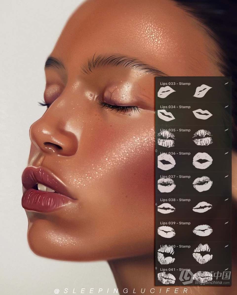 【Procreate笔刷】930人像化妆彩妆画笔套装Procreate笔刷 1760 Procreate Makeup Brushes  福风灵感网 www.ffidea.com