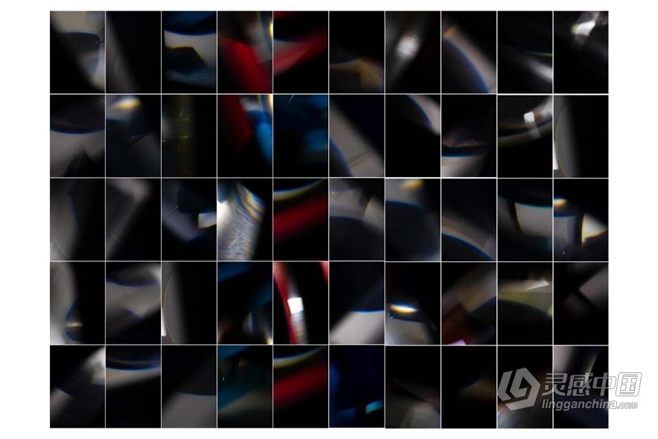 150张棱形水晶镜头漏光光效摄影后期合成叠加素材 150 Crystal Light Leak Overlay  福风灵感网 www.ffidea.com