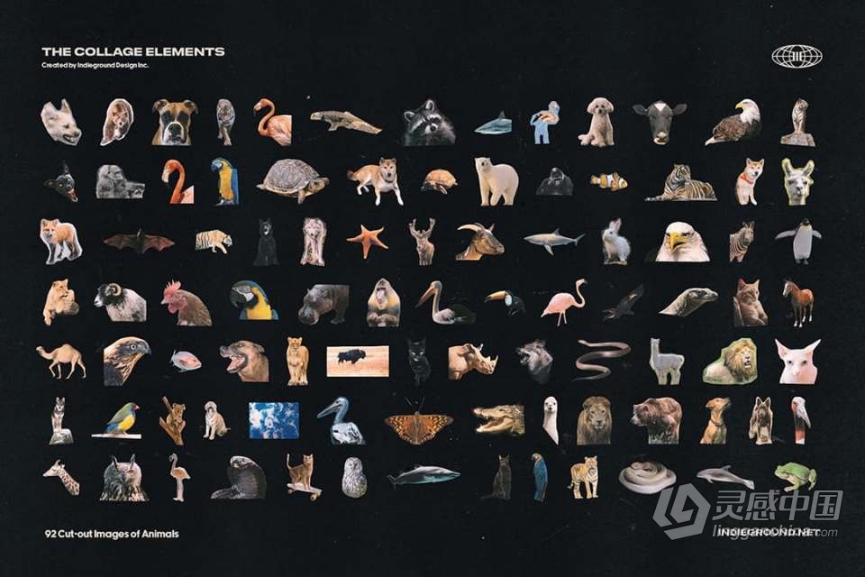 1260+老式复古杂志书籍印刷品拼贴剪切PNG元素合集 Indieground – Collage Elements  福风灵感网 www.ffidea.com