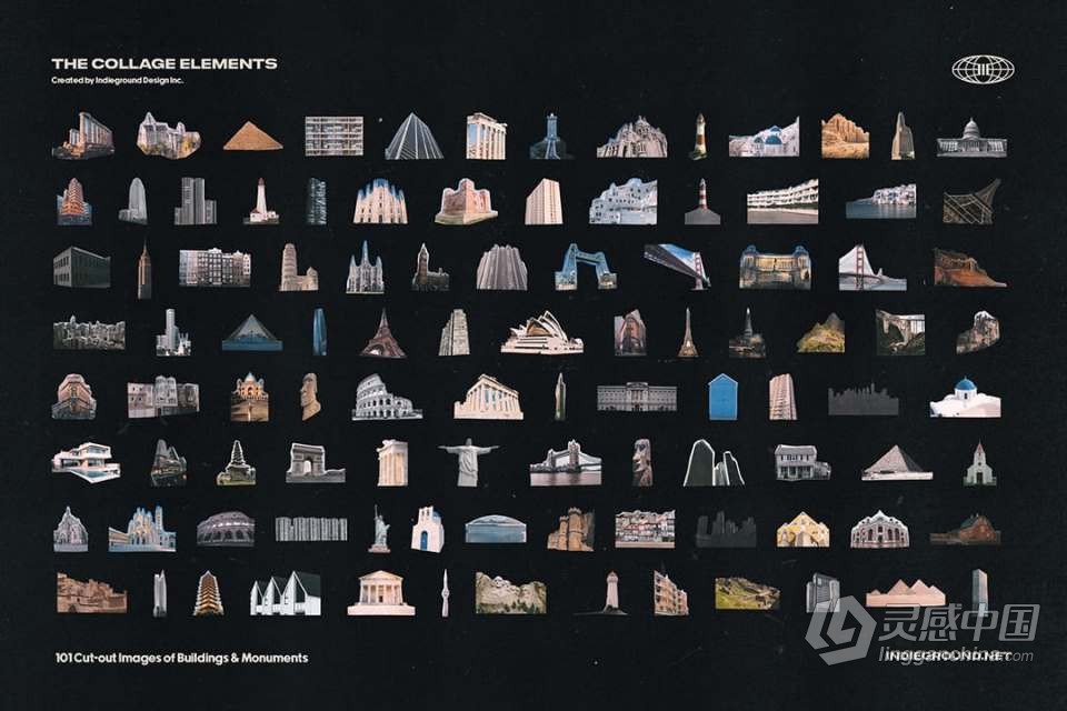 1260+老式复古杂志书籍印刷品拼贴剪切PNG元素合集 Indieground – Collage Elements  福风灵感网 www.ffidea.com