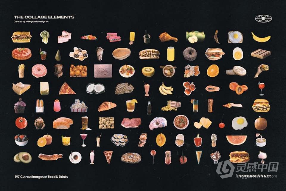 1260+老式复古杂志书籍印刷品拼贴剪切PNG元素合集 Indieground – Collage Elements  福风灵感网 www.ffidea.com