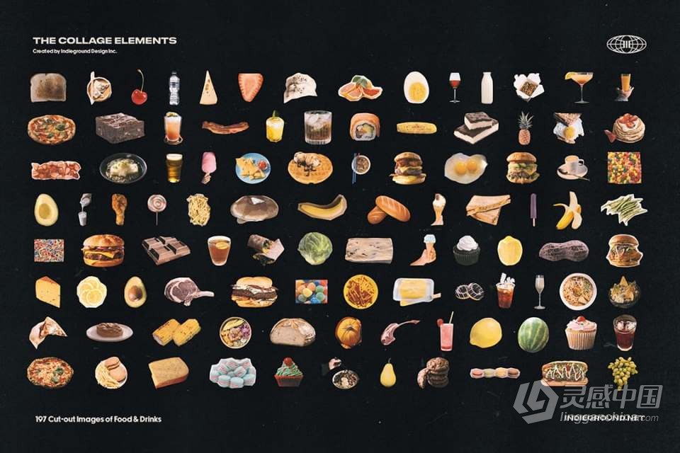 1260+老式复古杂志书籍印刷品拼贴剪切PNG元素合集 Indieground – Collage Elements  福风灵感网 www.ffidea.com