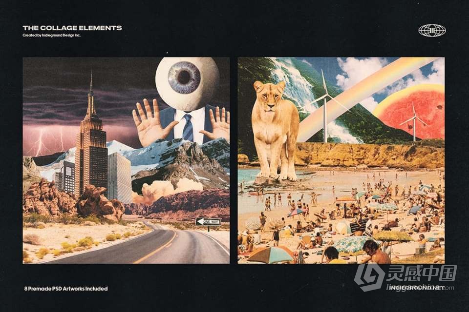 1260+老式复古杂志书籍印刷品拼贴剪切PNG元素合集 Indieground – Collage Elements  福风灵感网 www.ffidea.com