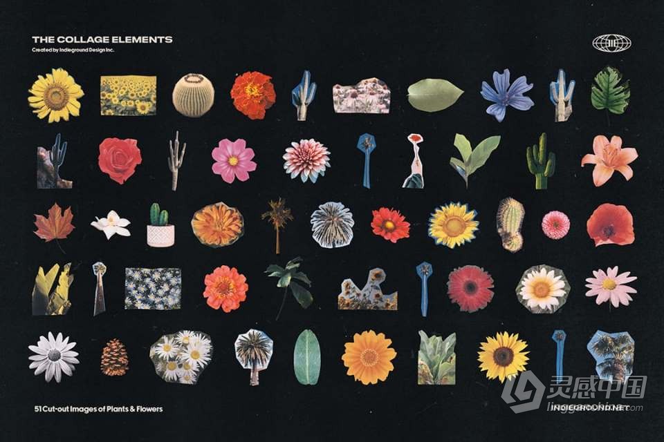 1260+老式复古杂志书籍印刷品拼贴剪切PNG元素合集 Indieground – Collage Elements  福风灵感网 www.ffidea.com