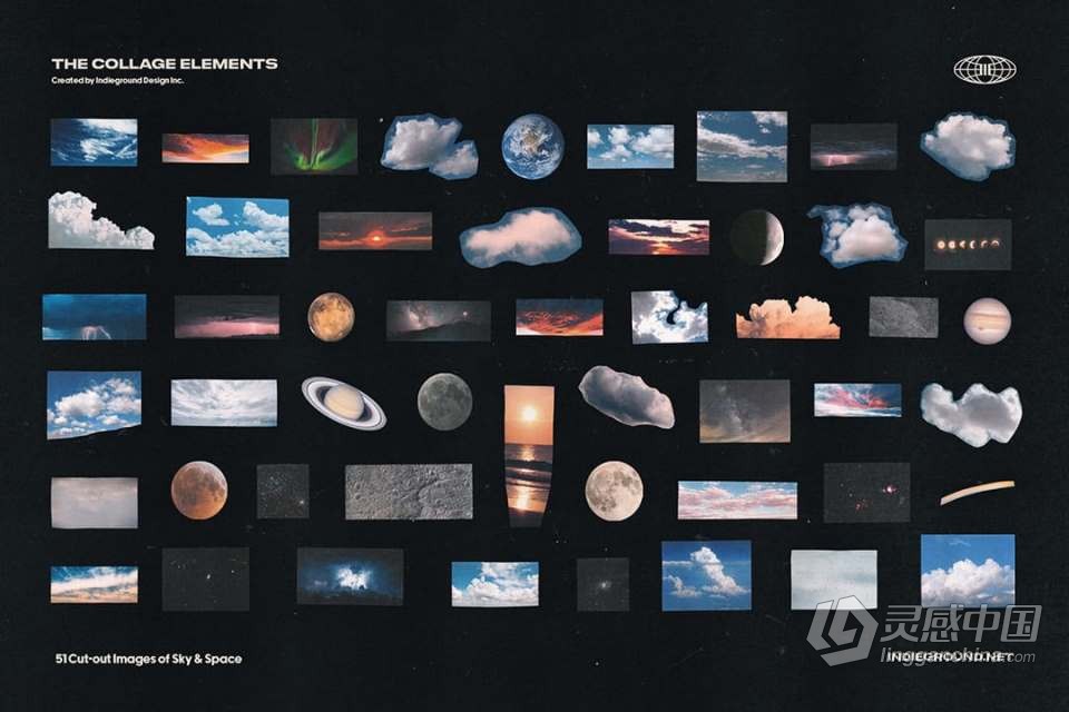 1260+老式复古杂志书籍印刷品拼贴剪切PNG元素合集 Indieground – Collage Elements  福风灵感网 www.ffidea.com