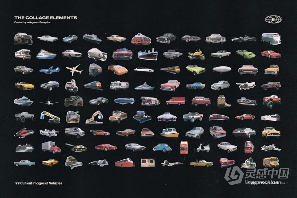 1260+老式复古杂志书籍印刷品拼贴剪切PNG元素合集 Indieground – Collage Elements  福风灵感网 www.ffidea.com