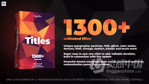 1350种Titles AE模板脚本预设包视频字幕标题文字动画 CrispyType 1.4  福风灵感网 www.ffidea.com