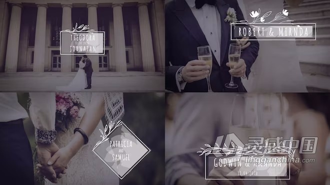 【AE模板】12组优雅精美婚礼婚礼文字标题动画设计AE模板  福风灵感网 www.ffidea.com