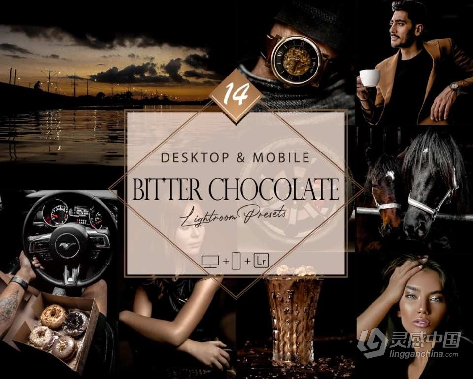 巧克力色调情绪Ins人像调色LR预设 Bitter Chocolate Lightroom Presets  福风灵感网 www.ffidea.com