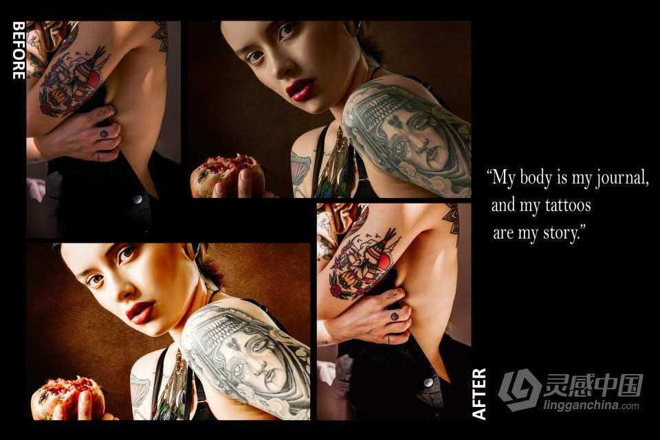 纹身艺术人像摄影后期调色Lightroom预设 Tattoo Art Lightroom Presets  福风灵感网 www.ffidea.com