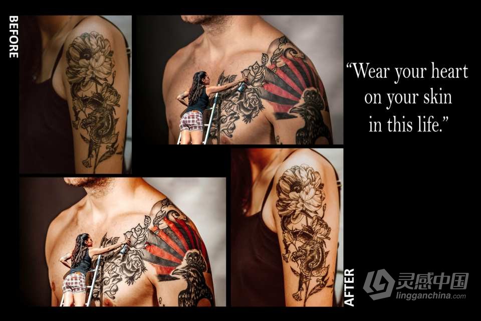 纹身艺术人像摄影后期调色Lightroom预设 Tattoo Art Lightroom Presets  福风灵感网 www.ffidea.com