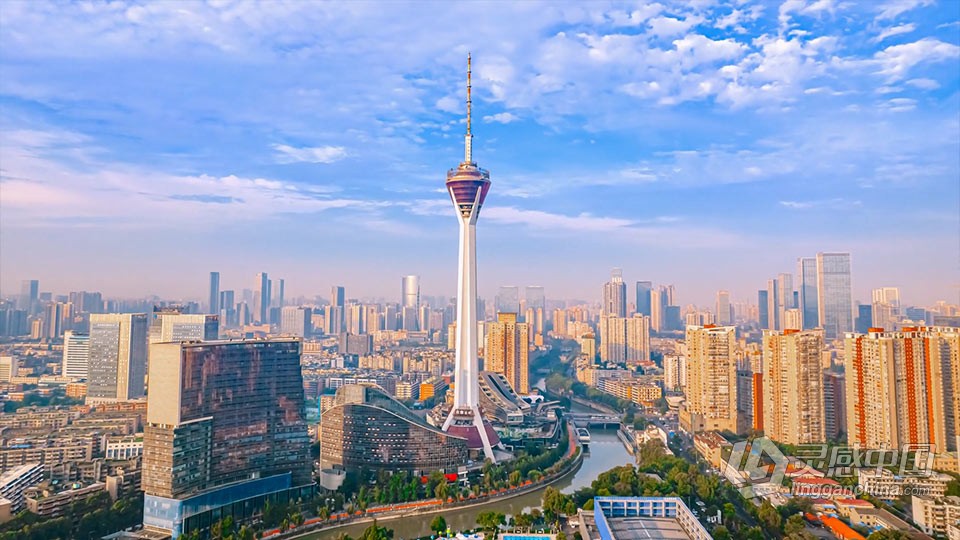 实拍视频素材-震撼航拍延时成都CBD地标城市全景实拍视频  福风灵感网 www.ffidea.com